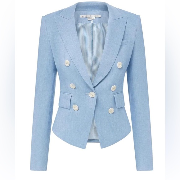 Veronica Beard Diego Blue Linen Dickey Jacket NWOT - Picture 7 of 13